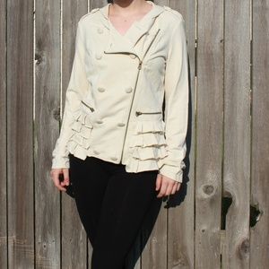 Forever 21 Cream Frilly Jacket